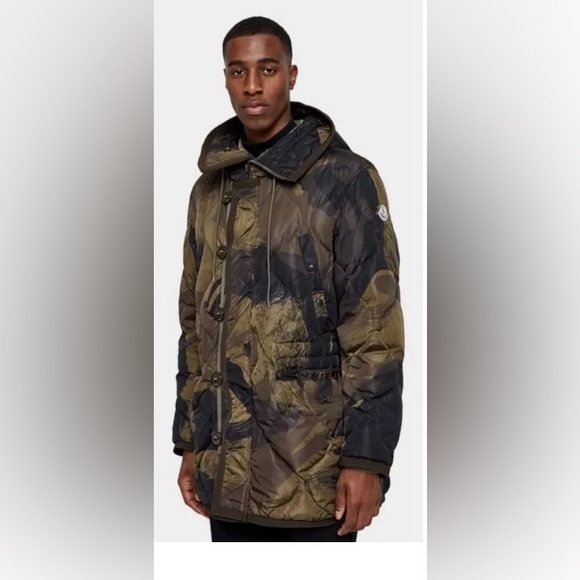 Moncler “Gaillon Feather Down” Hooded Camouflage Jacket - Picture 2 of 16